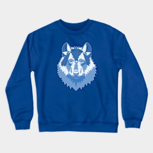 Geometric Blue Wolf Crewneck Sweatshirt